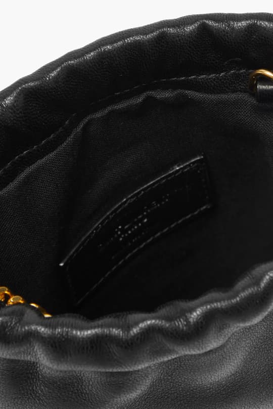 SAINT LAURENT Logo-print mini leather cross-body bag