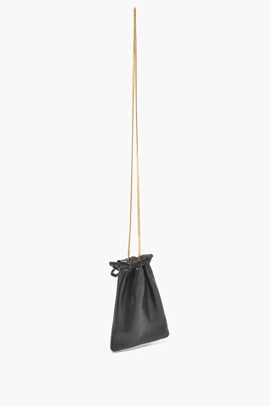 SAINT LAURENT Logo-print mini leather cross-body bag