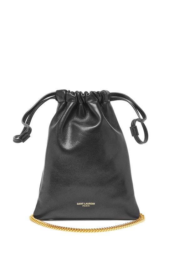SAINT LAURENT Logo-print mini leather cross-body bag