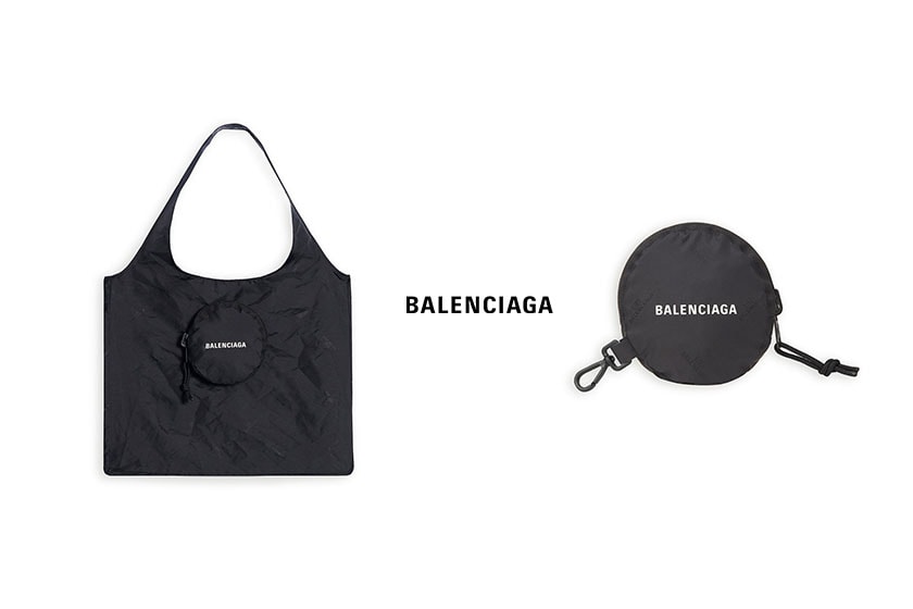 balenciaga grocery shopper bags logo reusable collapsible release