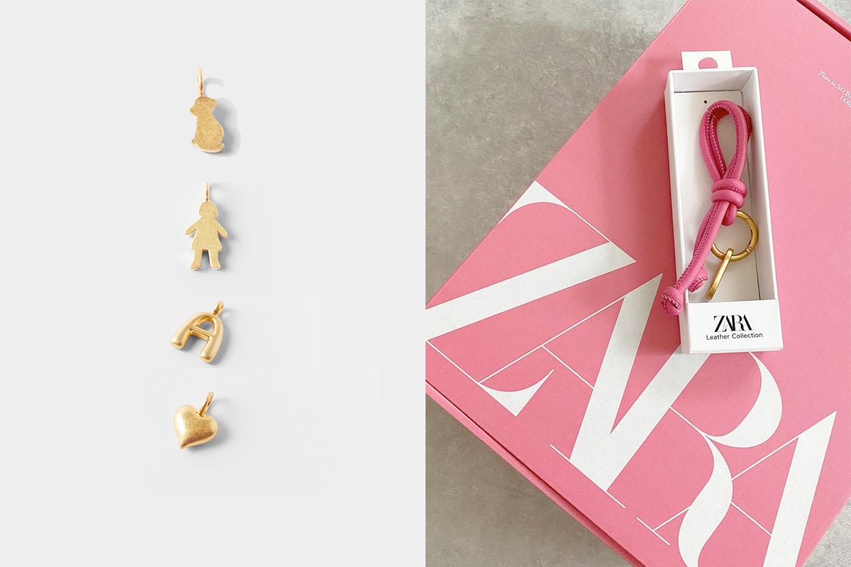 Zara leather keychain customize alphabet collection charm where buy 2021