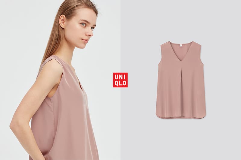 Uniqlo WOMEN SILFEEL V NECK SLEEVELESS BLOUSE