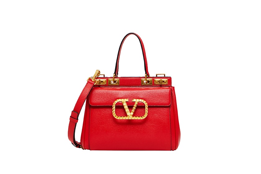 VALENTINO GARAVANI ROCKSTUD ALCOVE DOUBLE HANDLE BAG