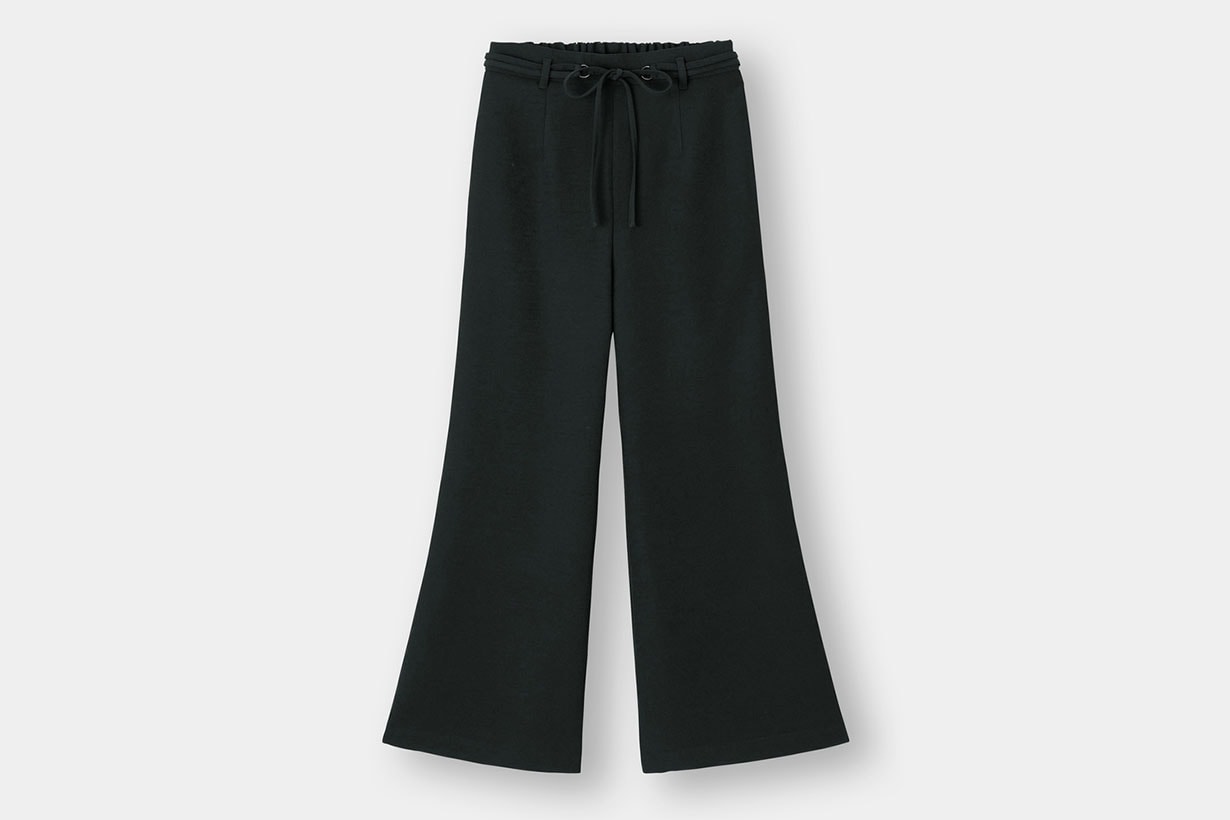 GU Belted high waist wide flared pants 2021ss