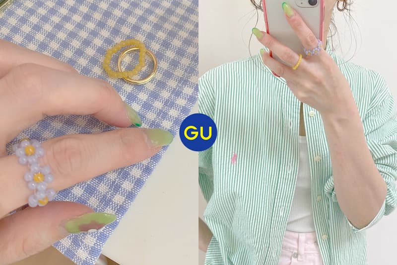 gu flower rings set 3 japan summer accessory