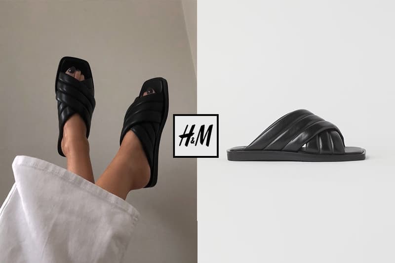 H&M Leather slides 2021ss fashion blogger