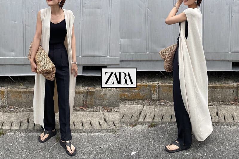 zara long knit waistcoat 2021ss