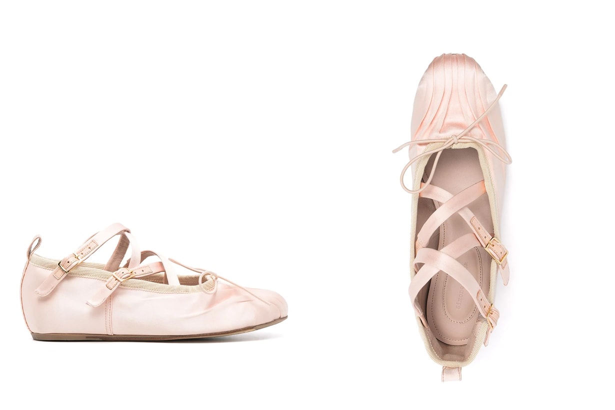 simone rocha Round Toe Criss-Cross Ballerina Pump 2021 spring summer shoes trends fashion trends flat shoes 