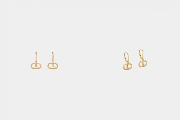 celine triomphe logo earrings 2021 pearl