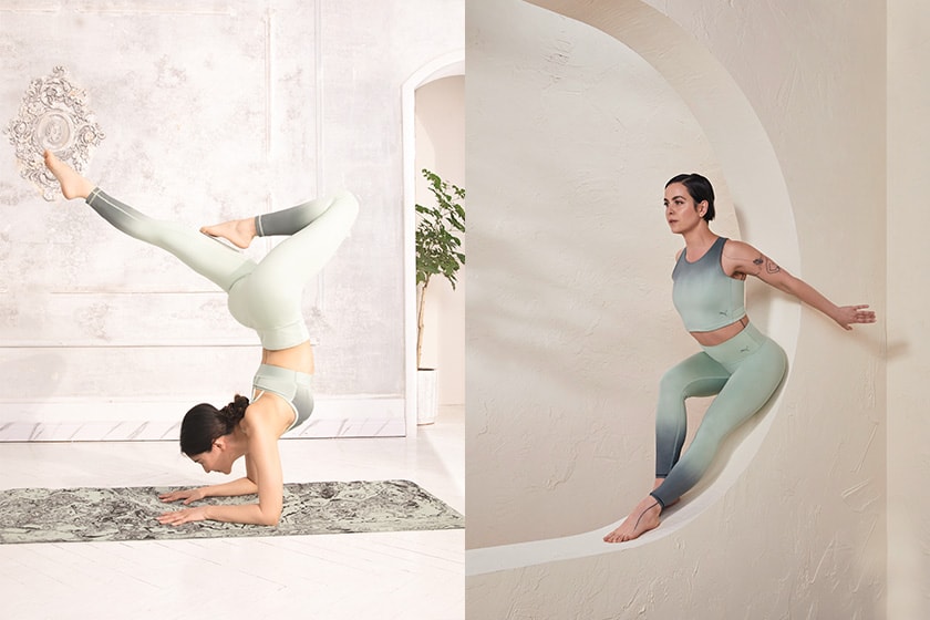 PUMA Studio Yoga pants Sports Bra yoga mat