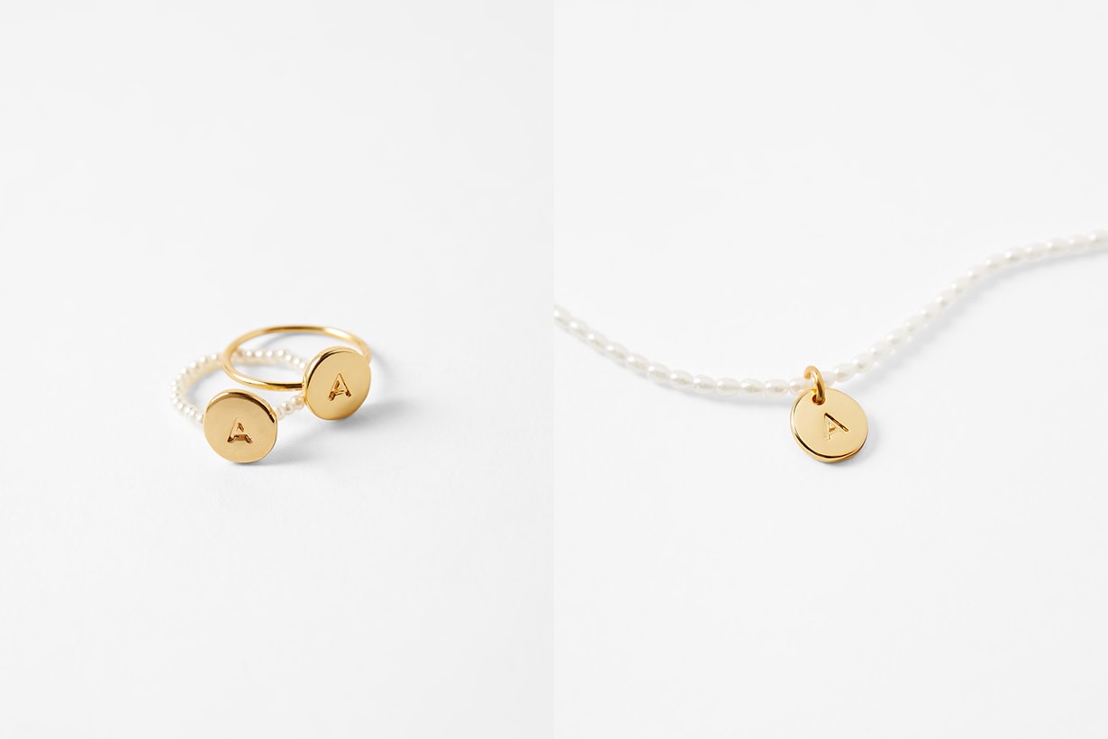 Zara Pearl & Gold initial ring hair pin new collection 2021 Japan limited