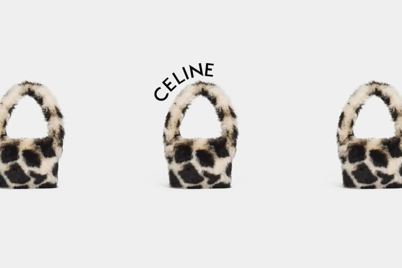 celine homme Girafe Print shearling handbag 2021 women mini