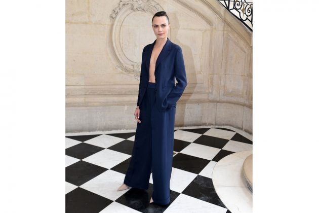 cara delevingne dior suit look 2021 paris haute couture