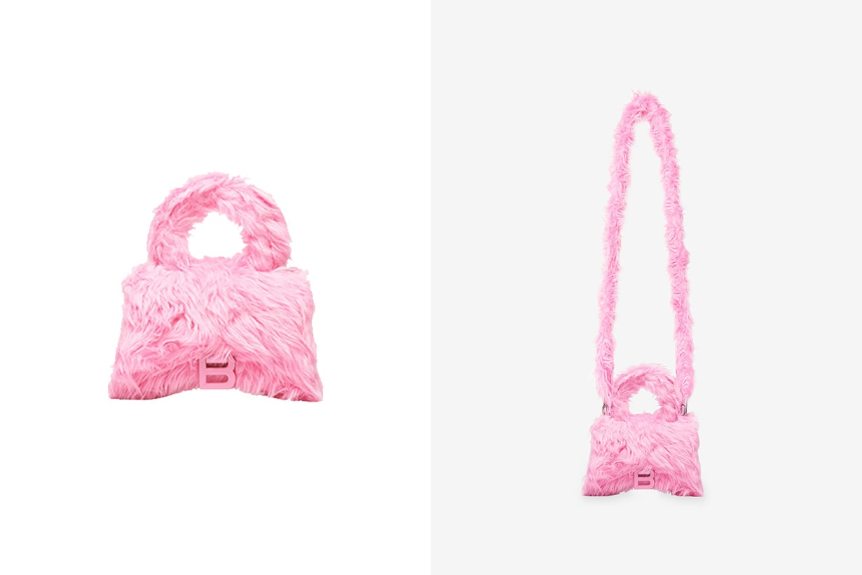 Balenciaga Fluffy Handbags Clutch With Chain Hourglass Bag