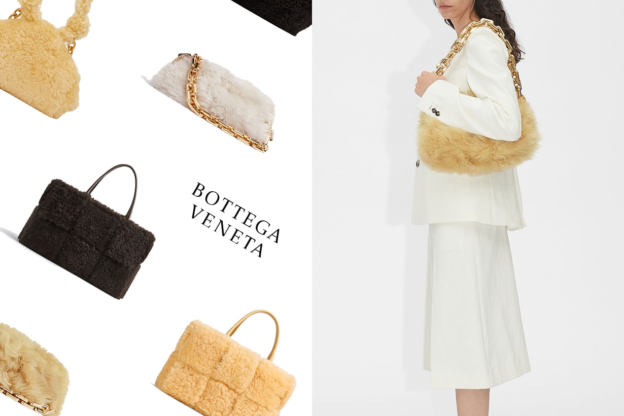 Bottega Veneta FW21 Fluffy Handbags Chain Pouch