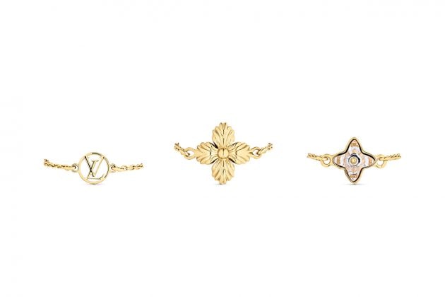 louis vuitton monogram blooming strass rings set