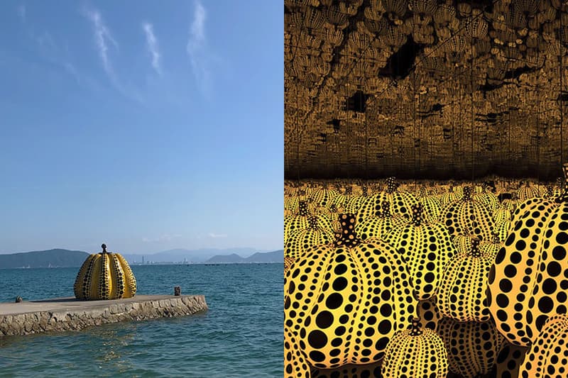 yayoi kusama pumpkin sculpture naoshima Japan damaged typhoon