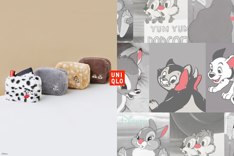 uniqlo disney furry friends collab pouch bambi chip dale 101 Thumper
