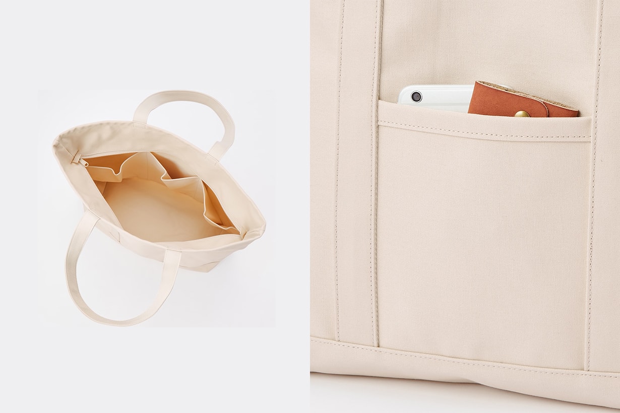 Uniqlo Canvas Tote Bag Black White Handbags
