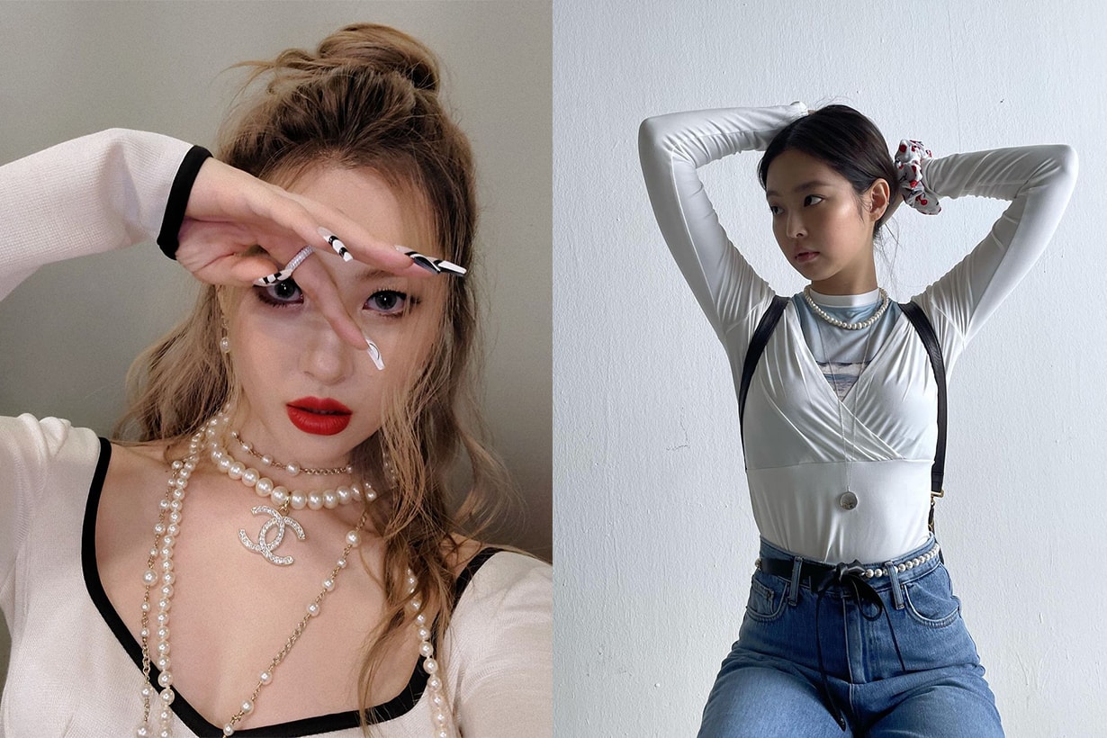 pearl necklace Choker Korean Star Outfit Idea 2021 FW