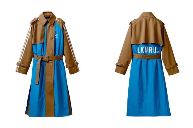 adidas originals blue version trench coat 3 stripes classic limited
