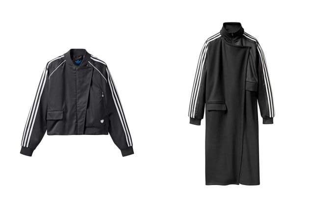 adidas originals blue version trench coat 3 stripes classic limited