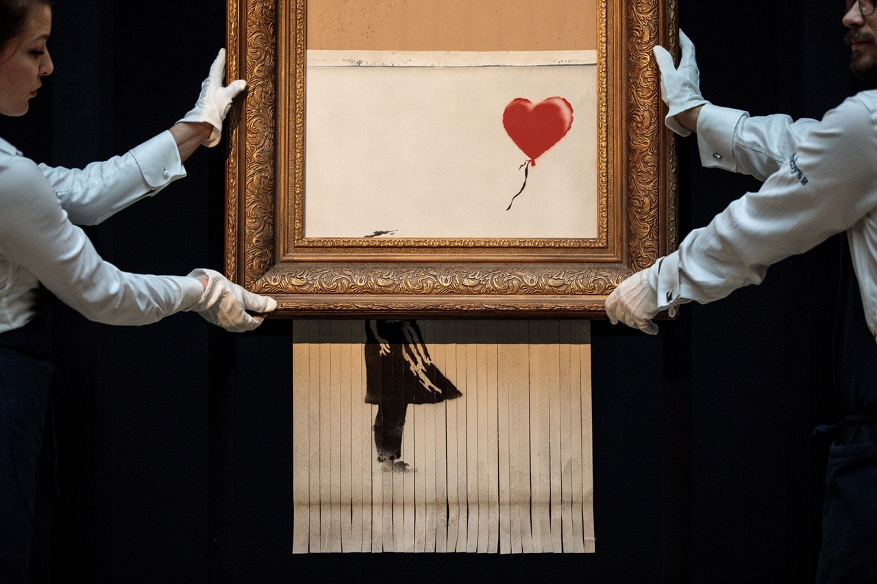 banksy Love is in the Bin girl with balloon sotheby 2021 oct price auction