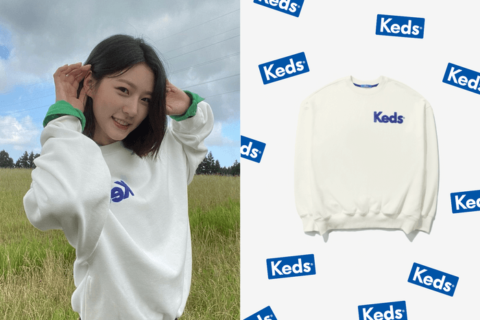 韓國女生都在悄悄入手:Keds 這款藍白 logo 衛衣穿起來嬌小可愛!