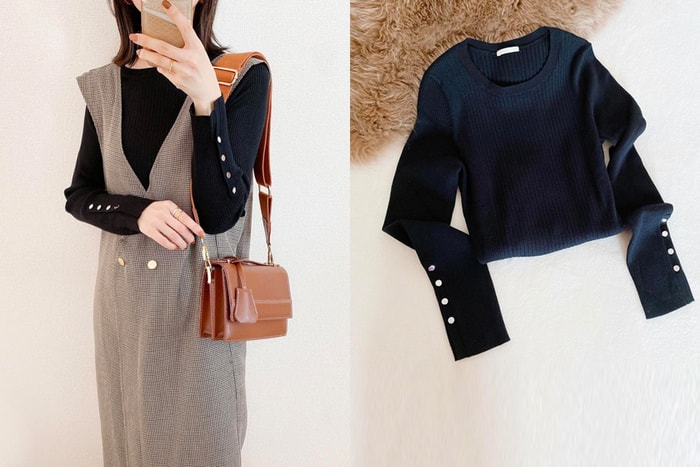 穿上有優雅曲線?GU 袖口鈕釦毛衣,列為日本女生初秋新寵!