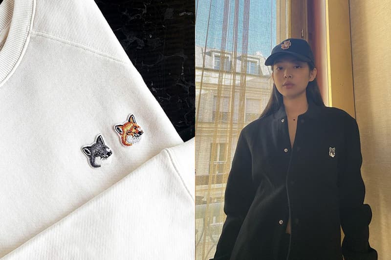 BLACKPINK Jennie Maison Kitsune Hat Socks Shirt cardigan