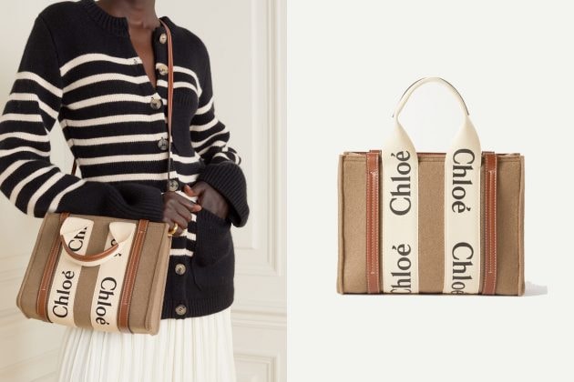 Chloé Woody fall new pattern color texture shearling new winter tote