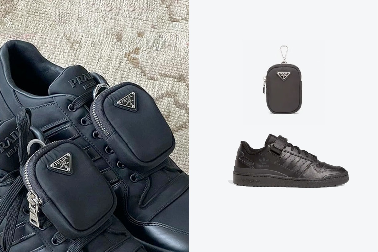 prada adidas third forum sneakers triple black