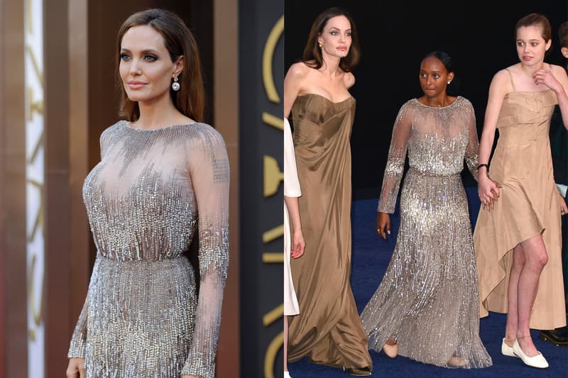 angelina jolie daughters zahara shiloh eli saab gowns rewore etermals red carpet