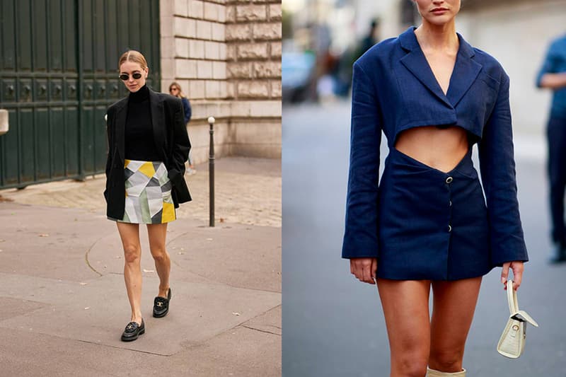Paris fashion week mini skirts street style 2021