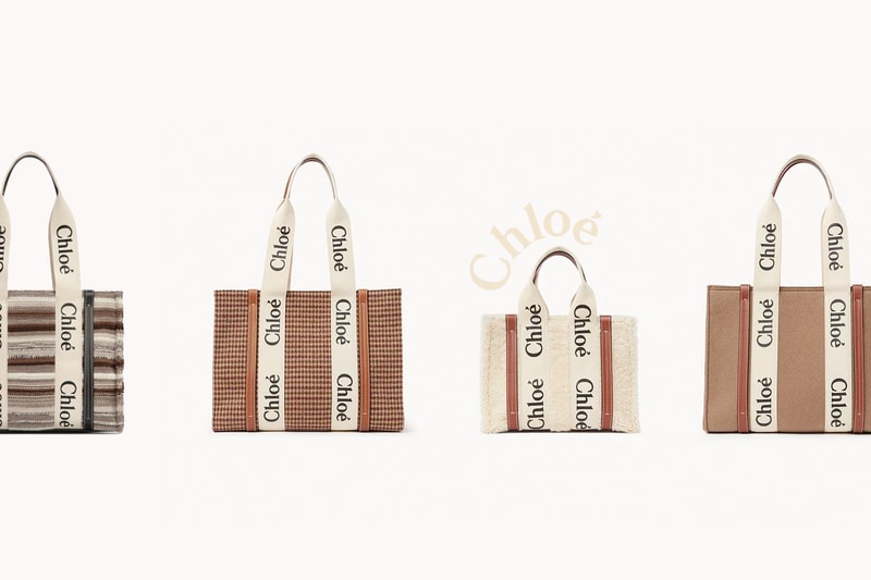 Chloé Woody fall new pattern color texture shearling new winter tote