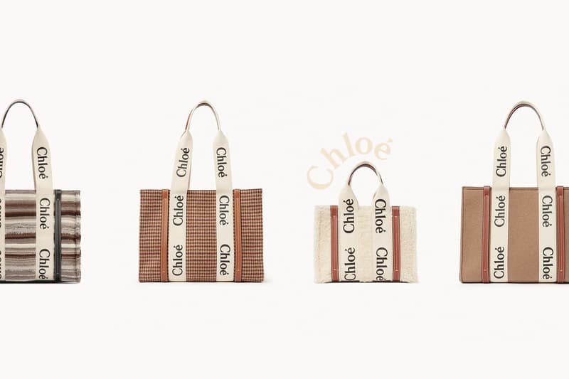 Chloé Woody fall new pattern color texture shearling new winter tote