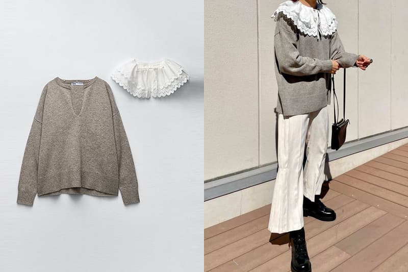 zara wool detachable neck sweater 2021fw