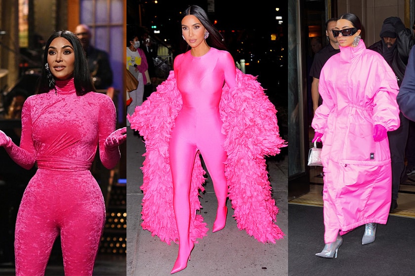 Kim Kardashian Hot Pink Balenciaga Looks