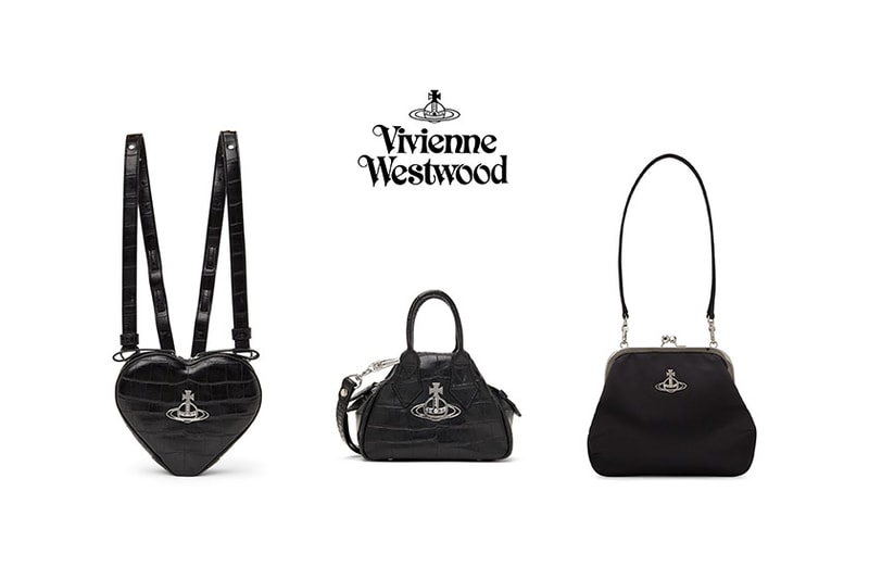 Vivienne Westwood Black Croc Heart Crossbody Bag Tote