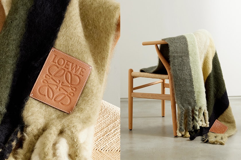 Loewe cashmere wool mohair-blend blanket