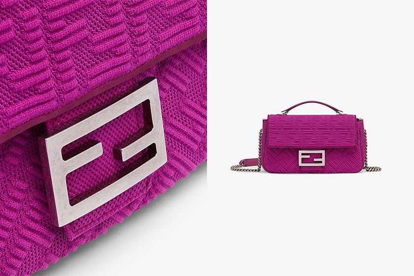 Fendi Midi Baguette Chain FF fabric bag