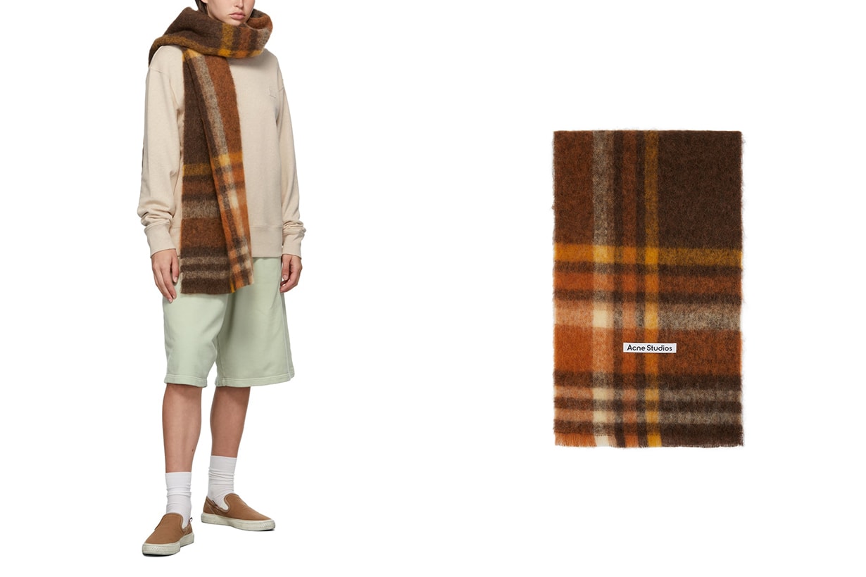 Acne Studios Multicolor Tartan Scarf Loewe Mohair Scarf