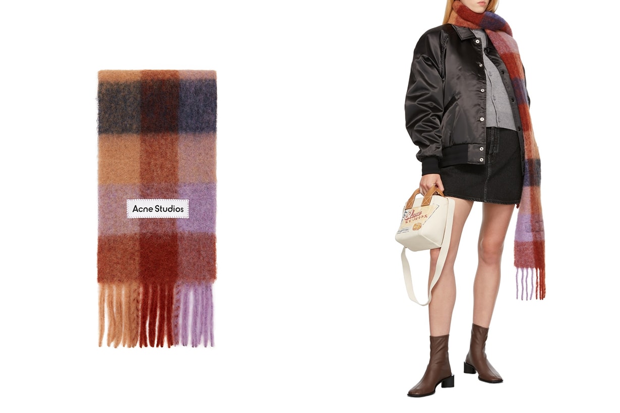 Acne Studios Multicolor Tartan Scarf Loewe Mohair Scarf