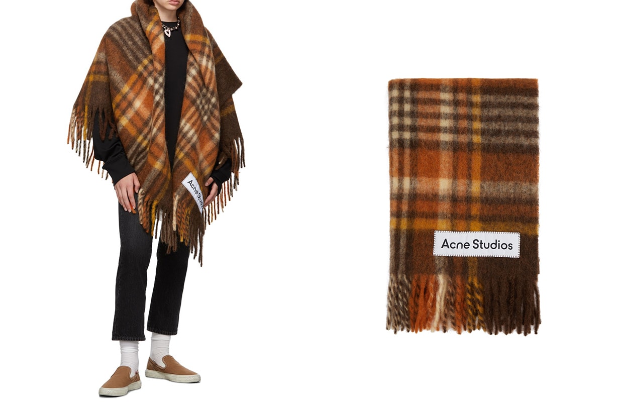 Acne Studios Multicolor Tartan Scarf Loewe Mohair Scarf