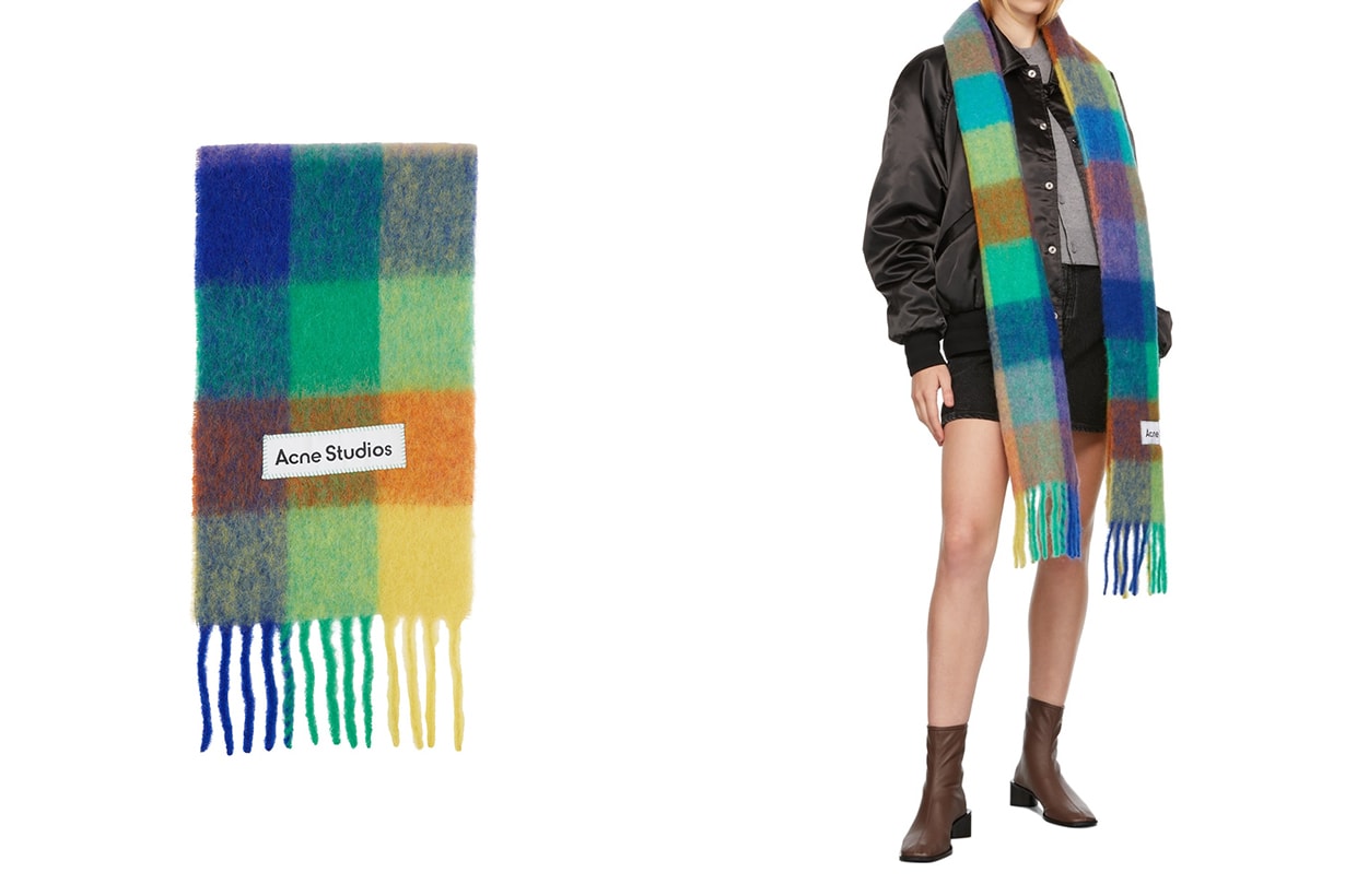 Acne Studios Multicolor Tartan Scarf Loewe Mohair Scarf
