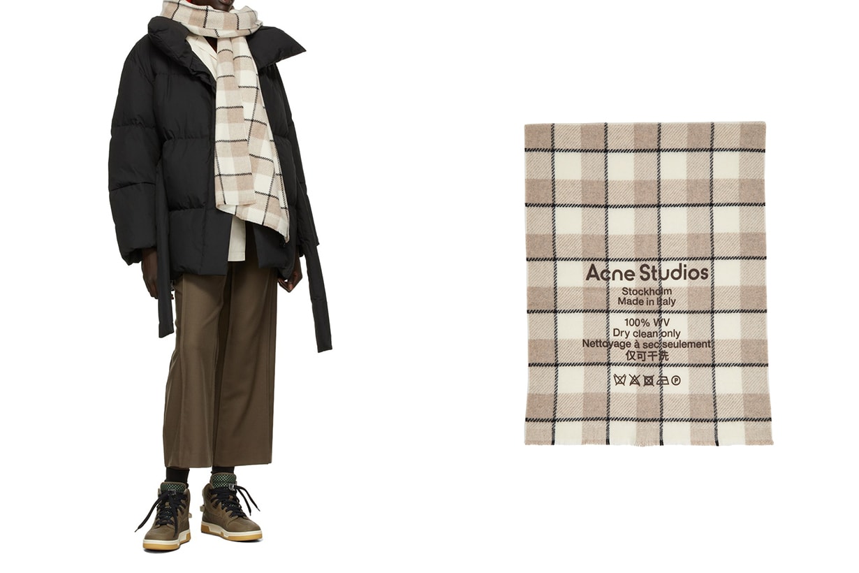 Acne Studios Multicolor Tartan Scarf Loewe Mohair Scarf