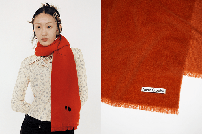 Acne Studios 推出全新圍巾系列 Vernon,客製化可愛刺繡製作獨一無二的款式!