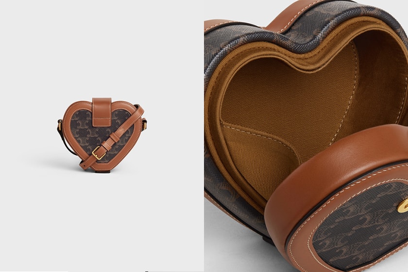 Celine  HEART TAMBOUR in Triomphe Canvas 2021 handbags