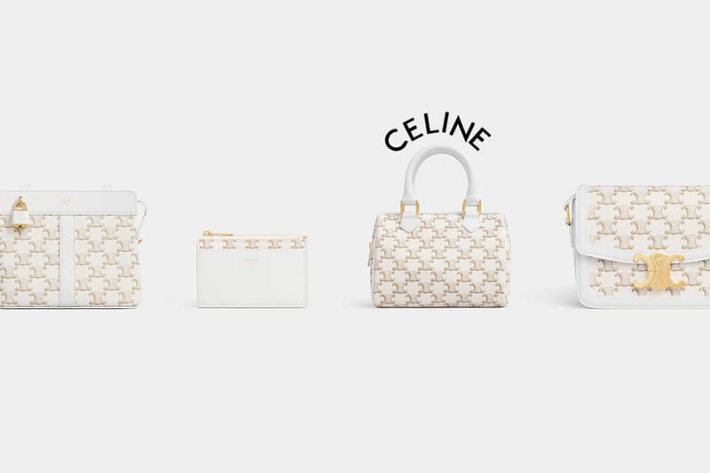 celine tabou boston bag white triomphe logo new