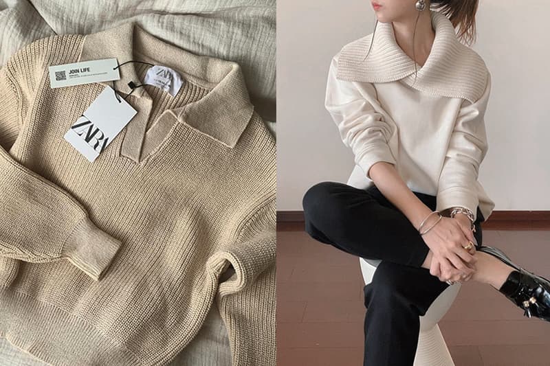 zara contrast sweatshirt 2021fw